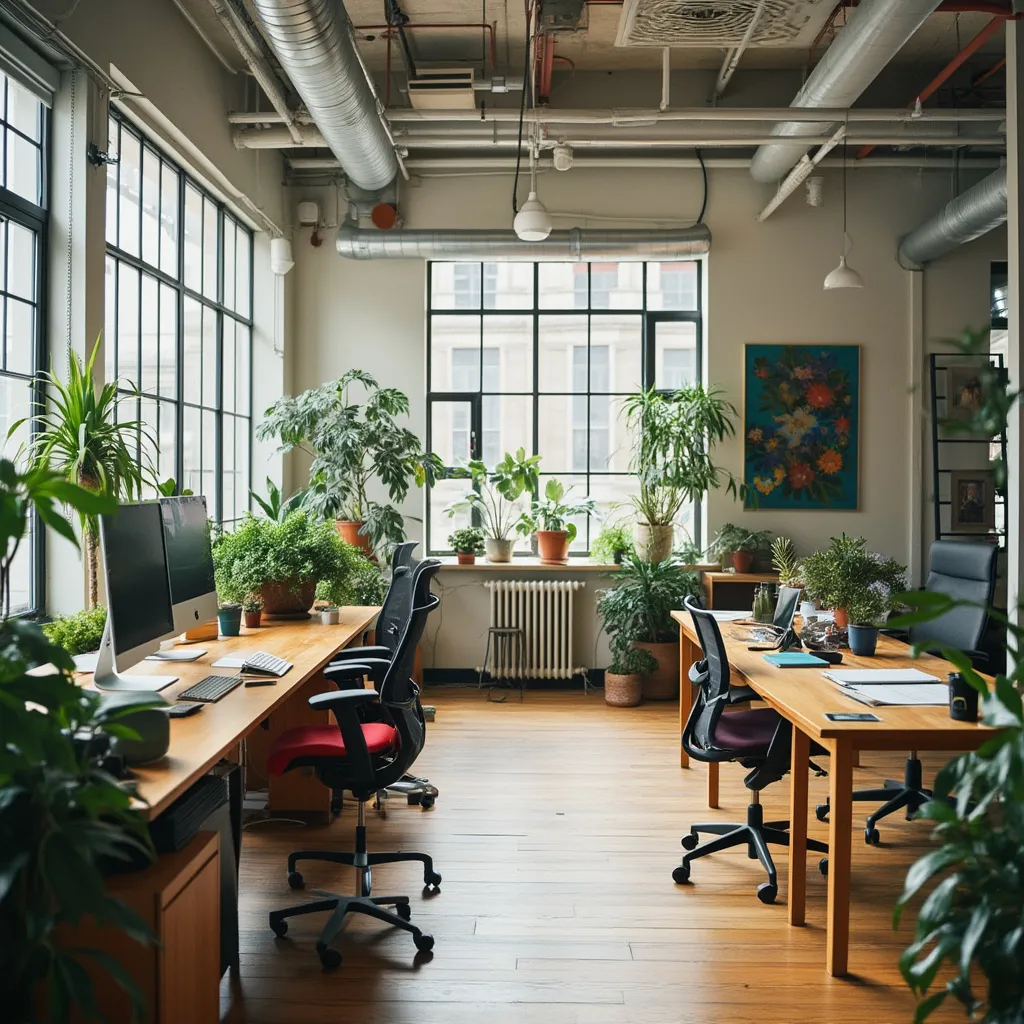 Espacio de trabajo moderno y colaborativo del estudio
